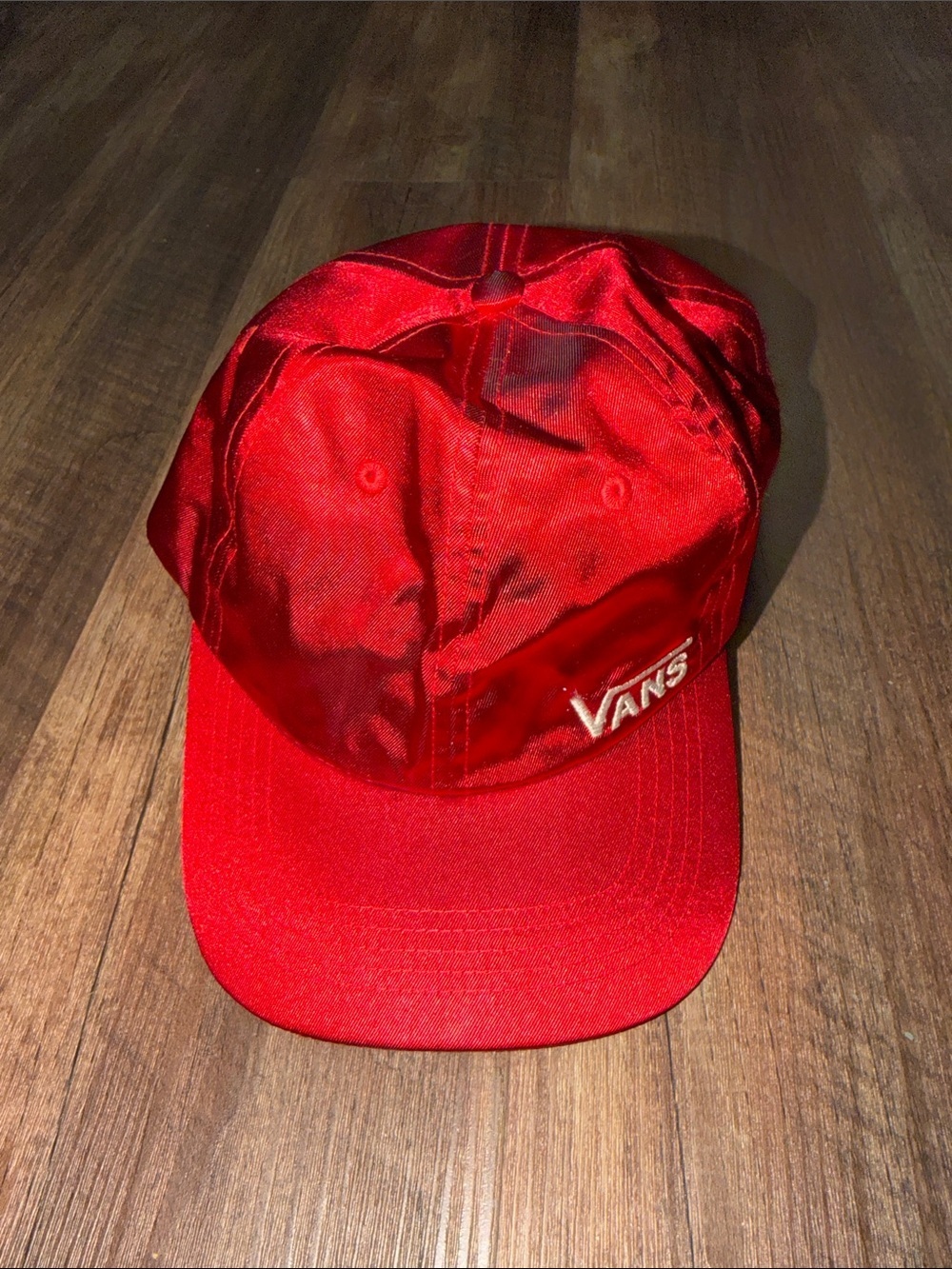 Women’s Red Satin Strapback Hat EUC
